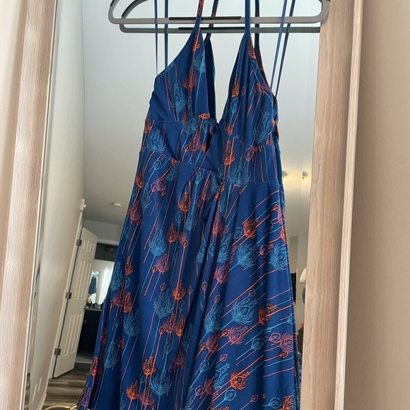 FREE PEOPLE XS SKATER BLUE CUT OUT MINI DRESS - Picture 3 of 3